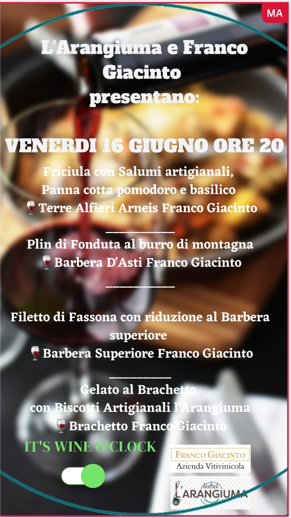 Il buon Cibo incontra il buon Vino